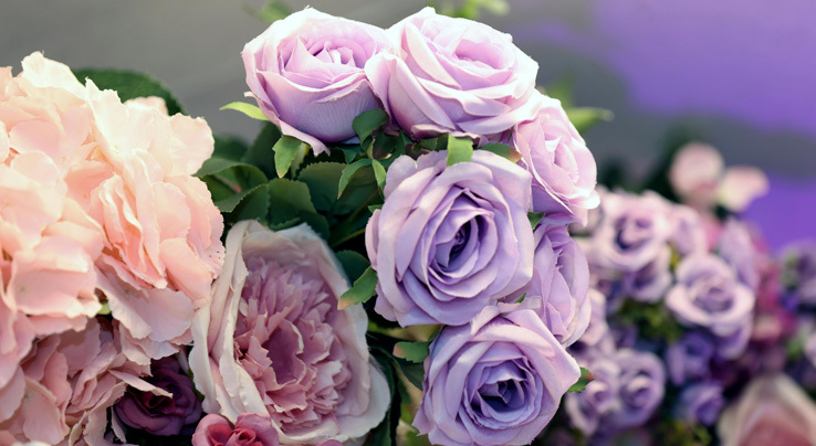 Elegant Arrangement of Pink and Purple Roses